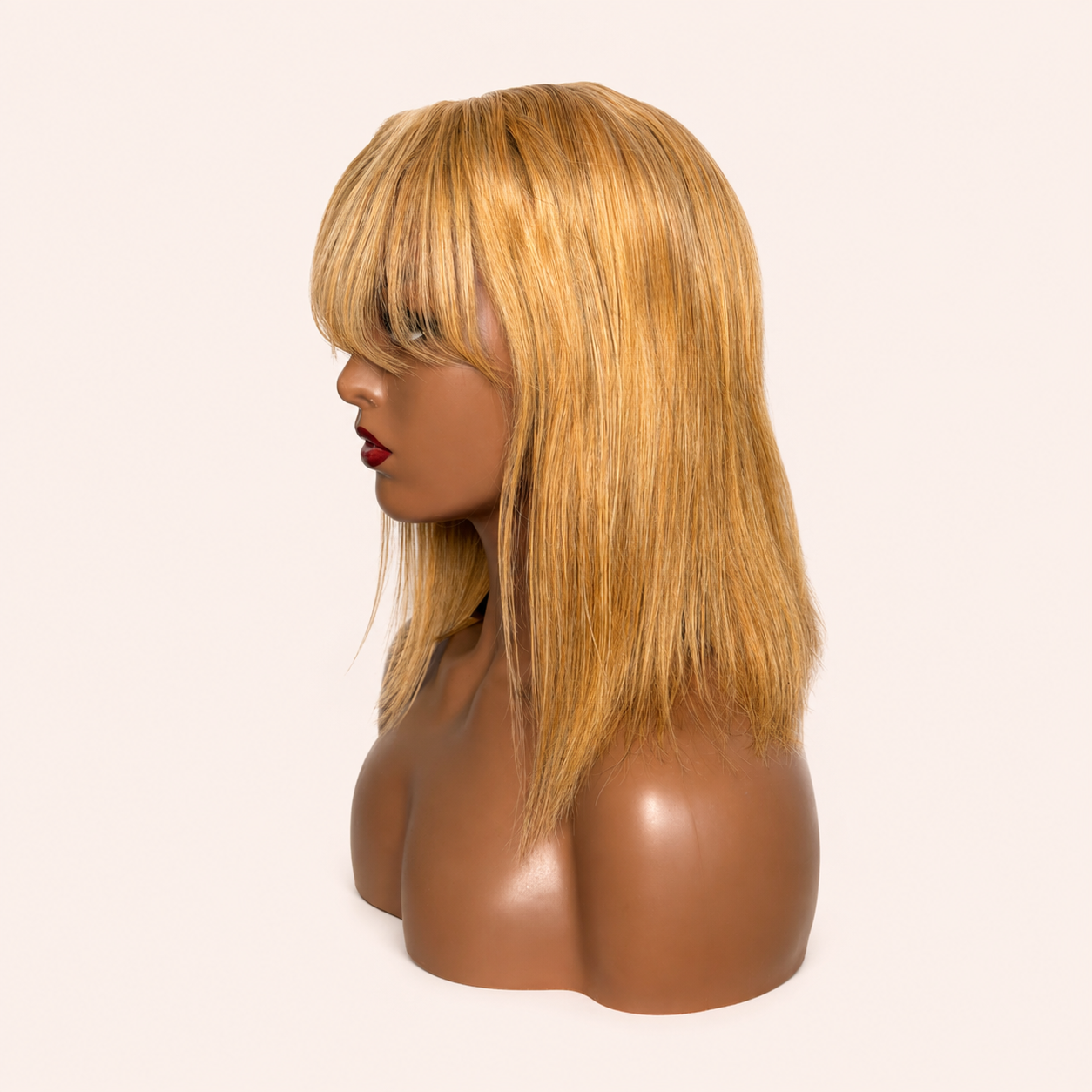 Perruque Lisse Blonde avec Frange