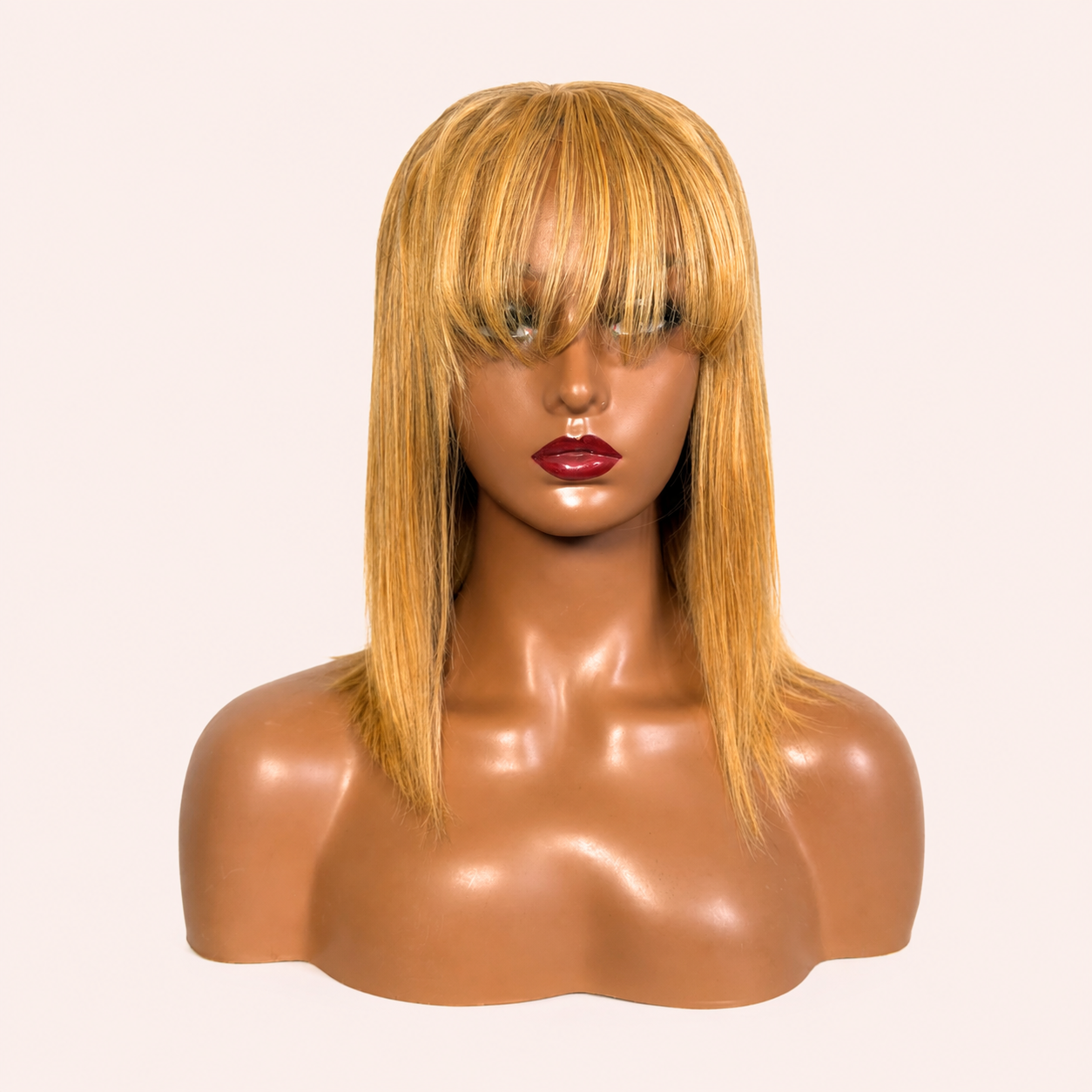 Perruque Lisse Blonde avec Frange