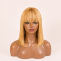 Perruque Lisse Blonde avec Frange