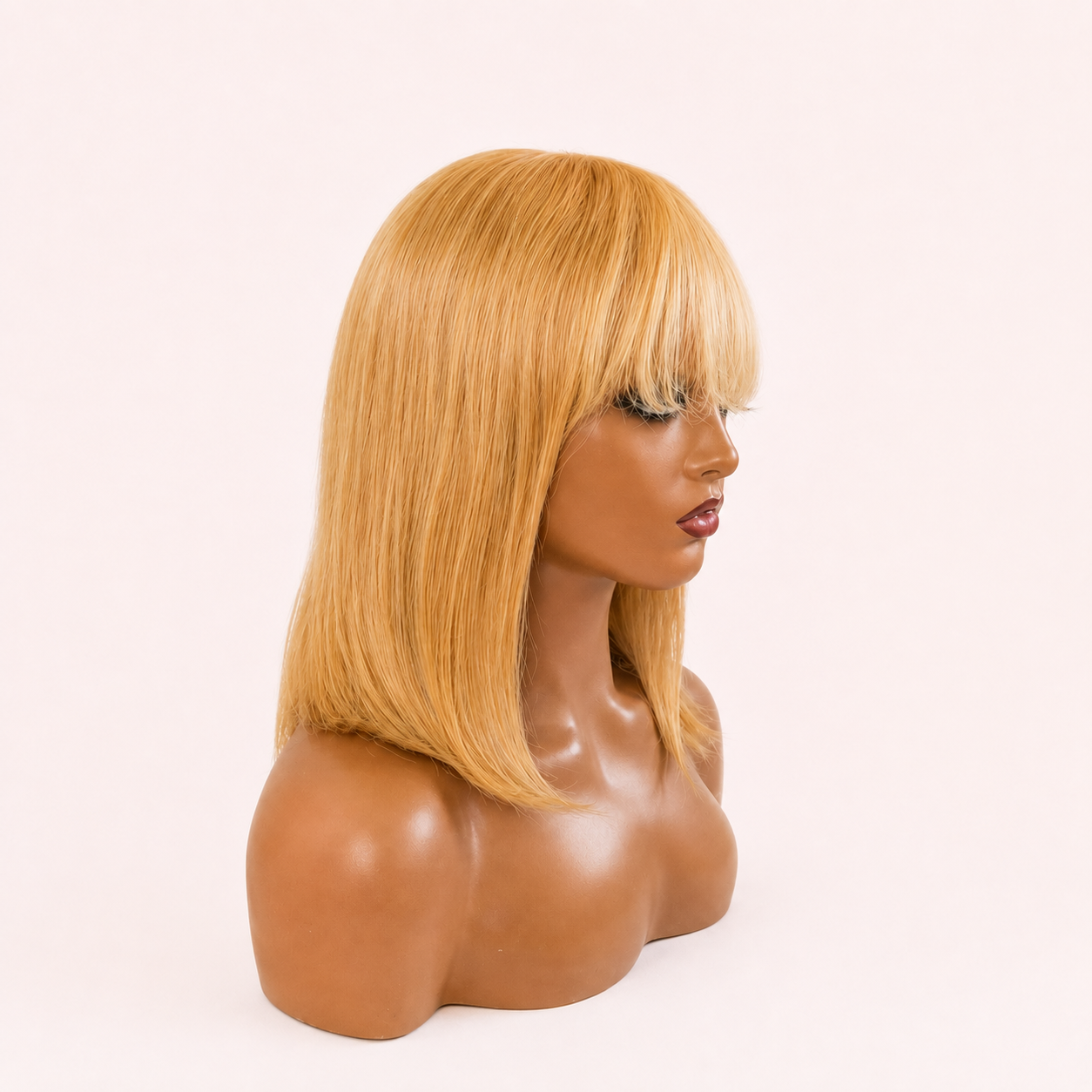 Perruque Lisse Blonde avec Frange