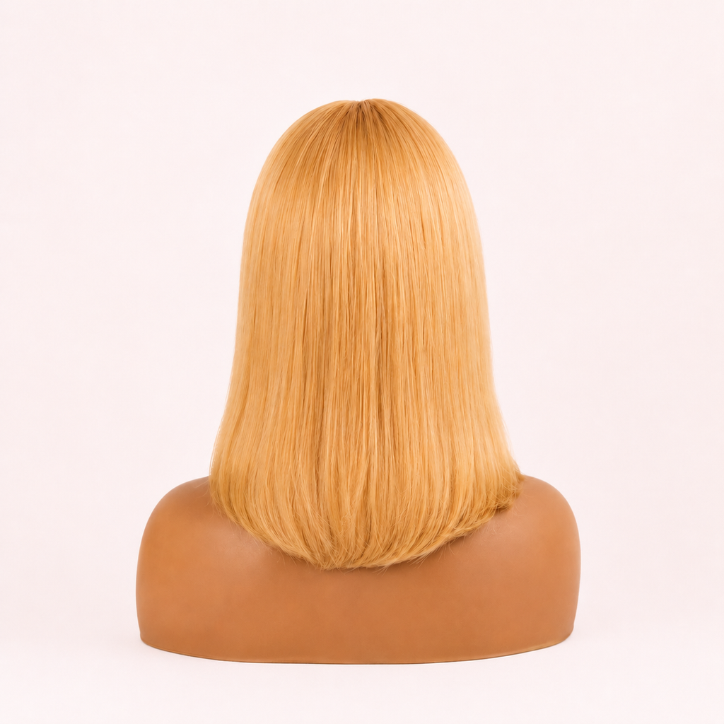 Perruque Lisse Blonde avec Frange