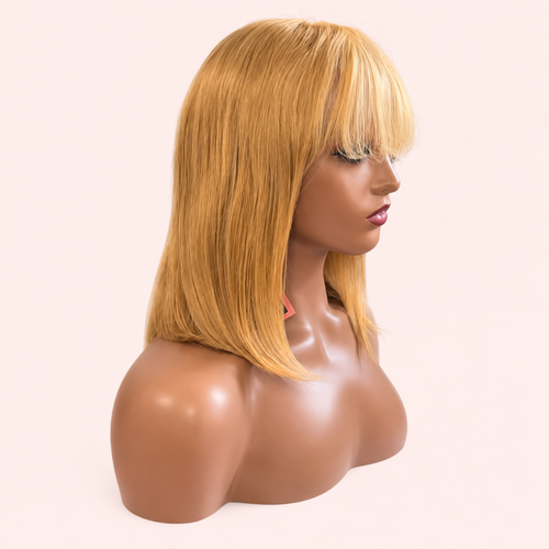 Perruque Lisse Blonde avec Frange