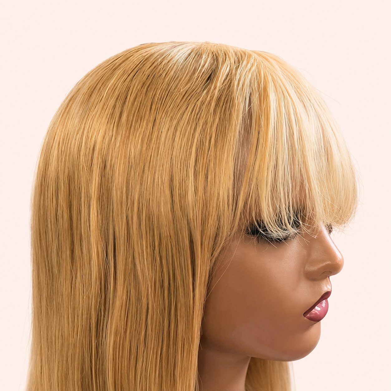 Perruque Lisse Blonde avec Frange